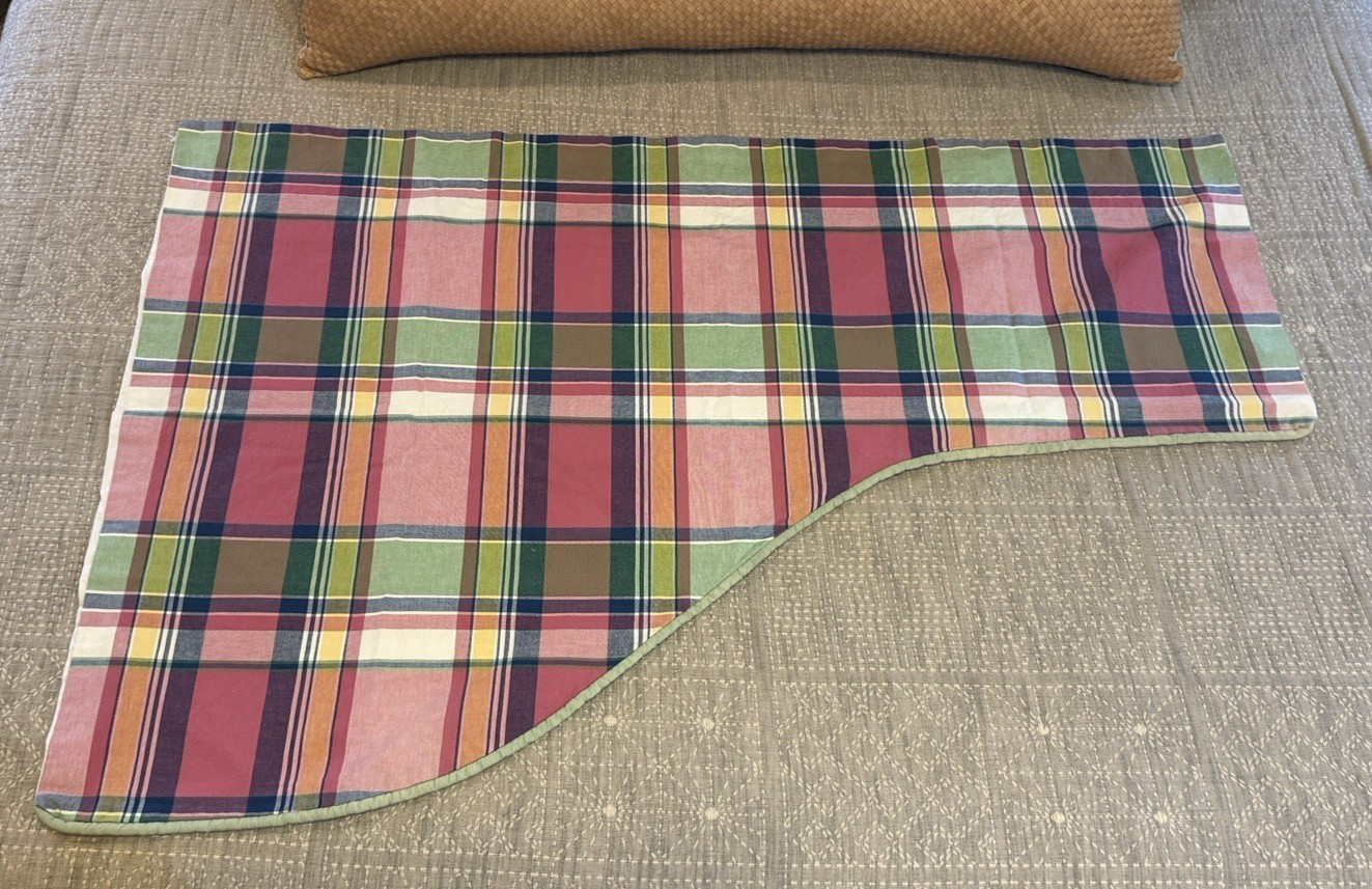 5-Piece Custom Plaid Valances Cotton Pink Green Blue Yellow Preppy EUC Curtains