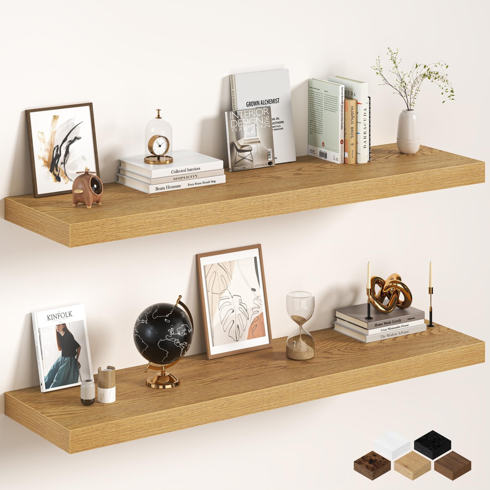 Oak Floating Shelves 48Inch Long, 12 Inch Deep Floating Shelves for Wall, 48 …