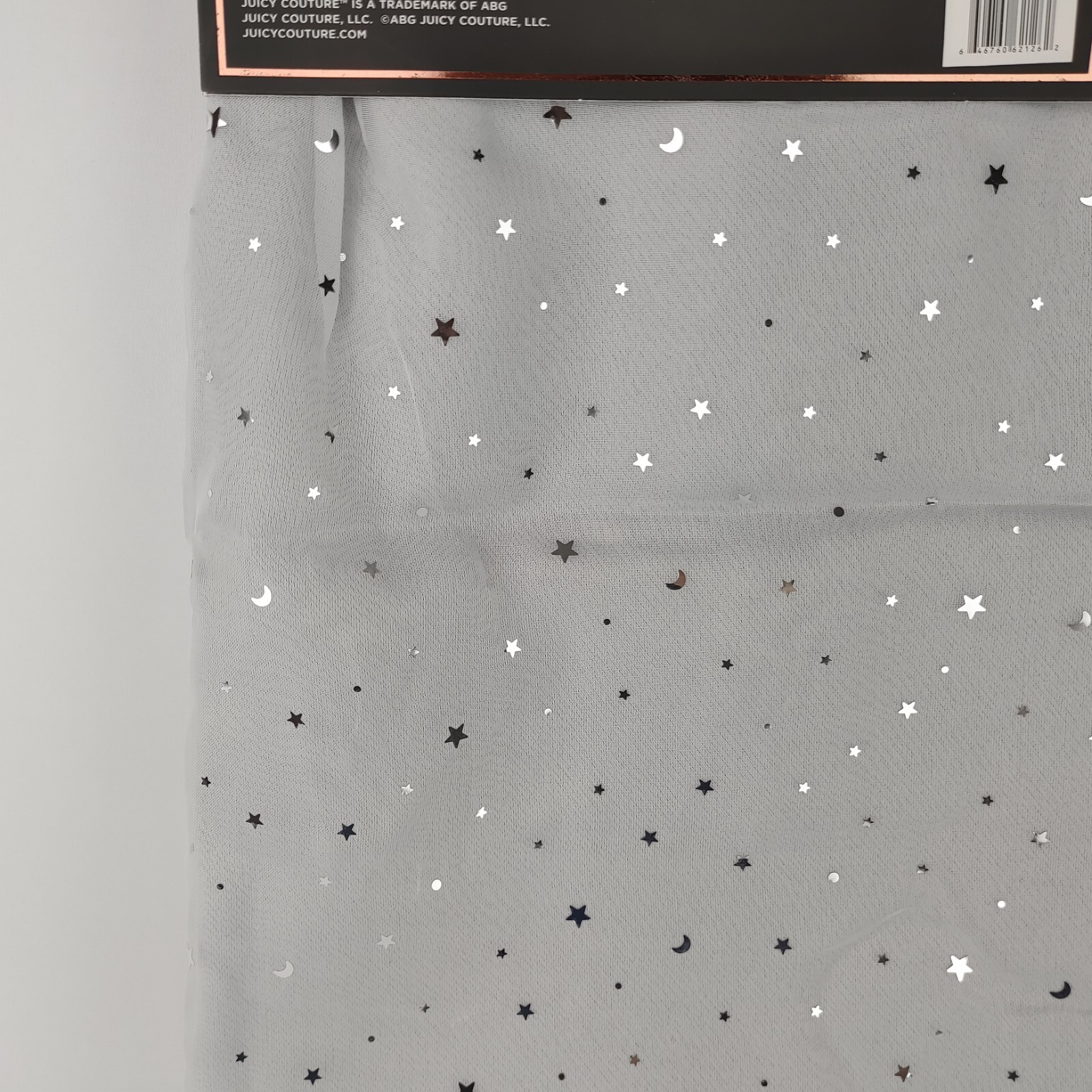 Juicy Couture Melody Night Star, 2-Pack Room Darkening Curtains, Gray & Silver