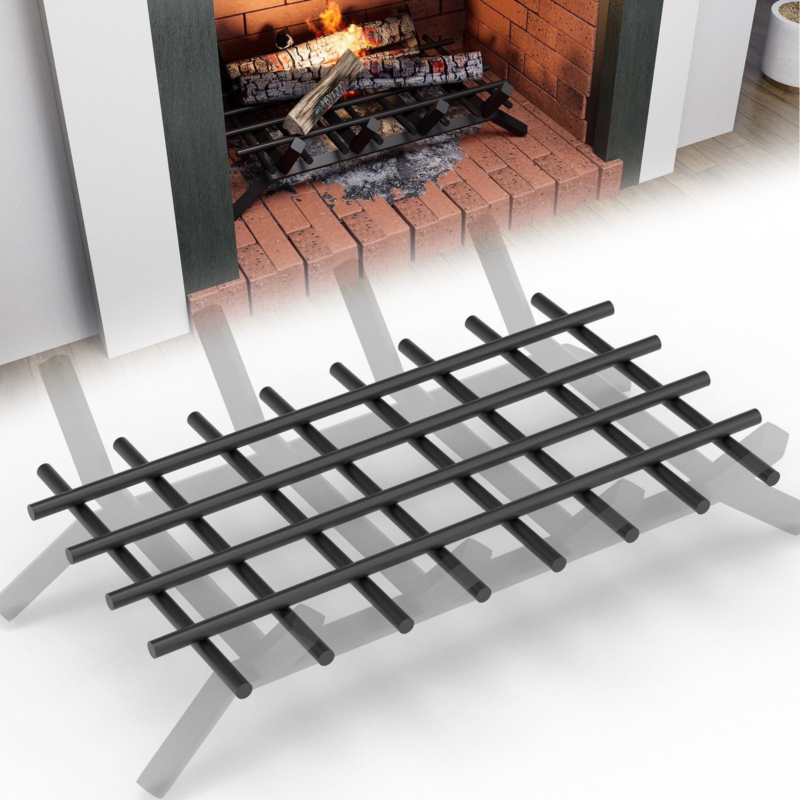 Fireplace Grate Ember Retainer Heavy Duty Steel Mesh Grill 15.75×10 Inch