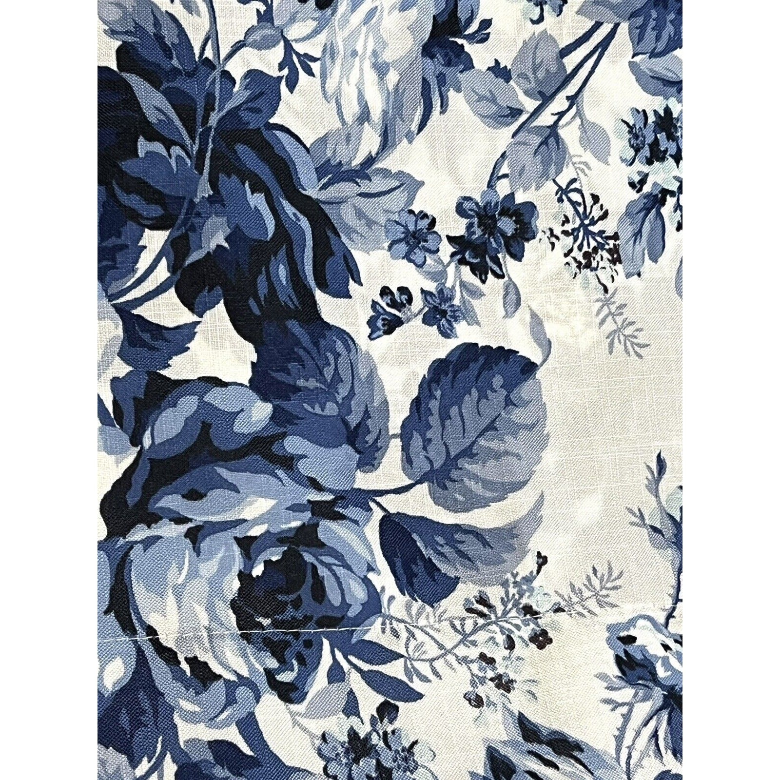 Laura Ashley Floral Blue White Roses Window Curtains 2 Panels 38×84” Joyce