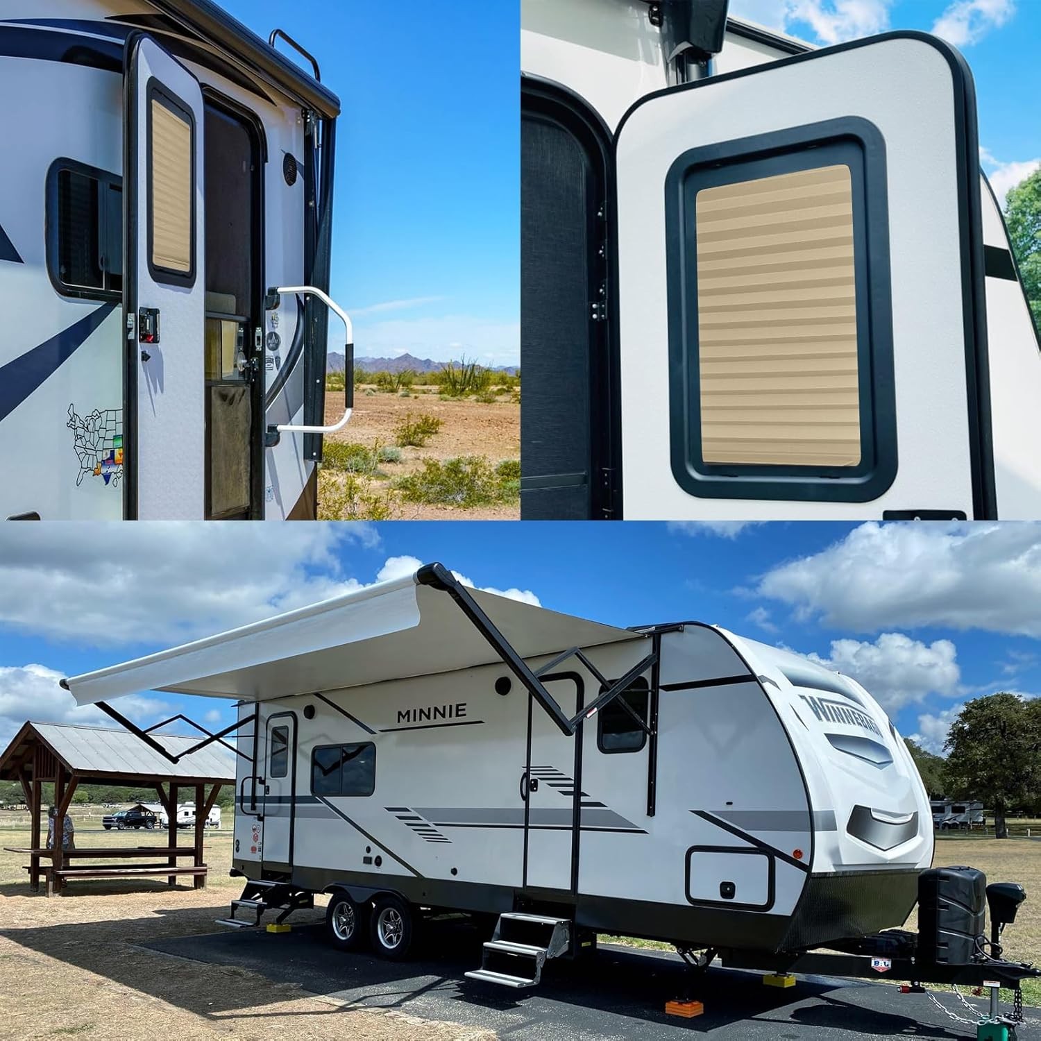 Thin Shade Ready for RV Entry Door, Thin Shade RV Door Window for Lippert Entry