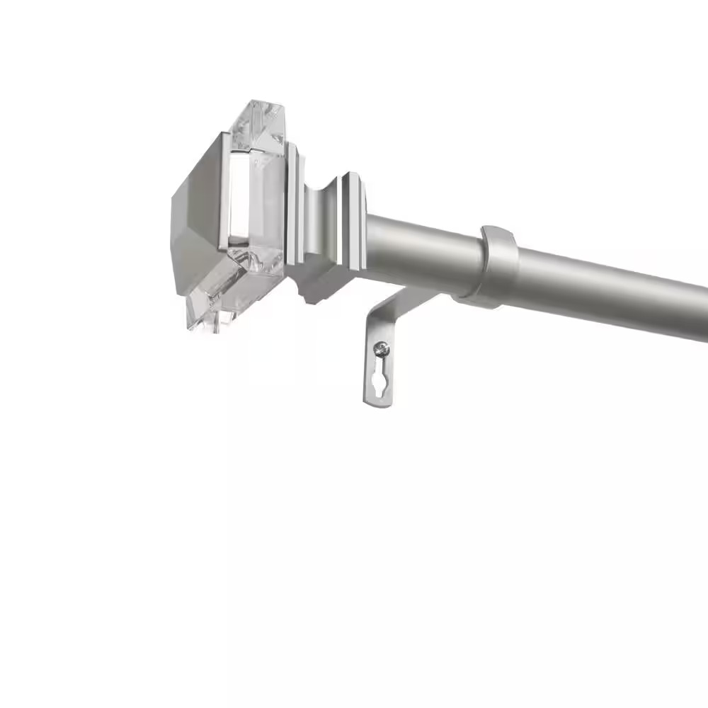 66 In. to 120 In. Prism Adjustable Length 1 In. Dia. Single Curtain Rod Kit in M