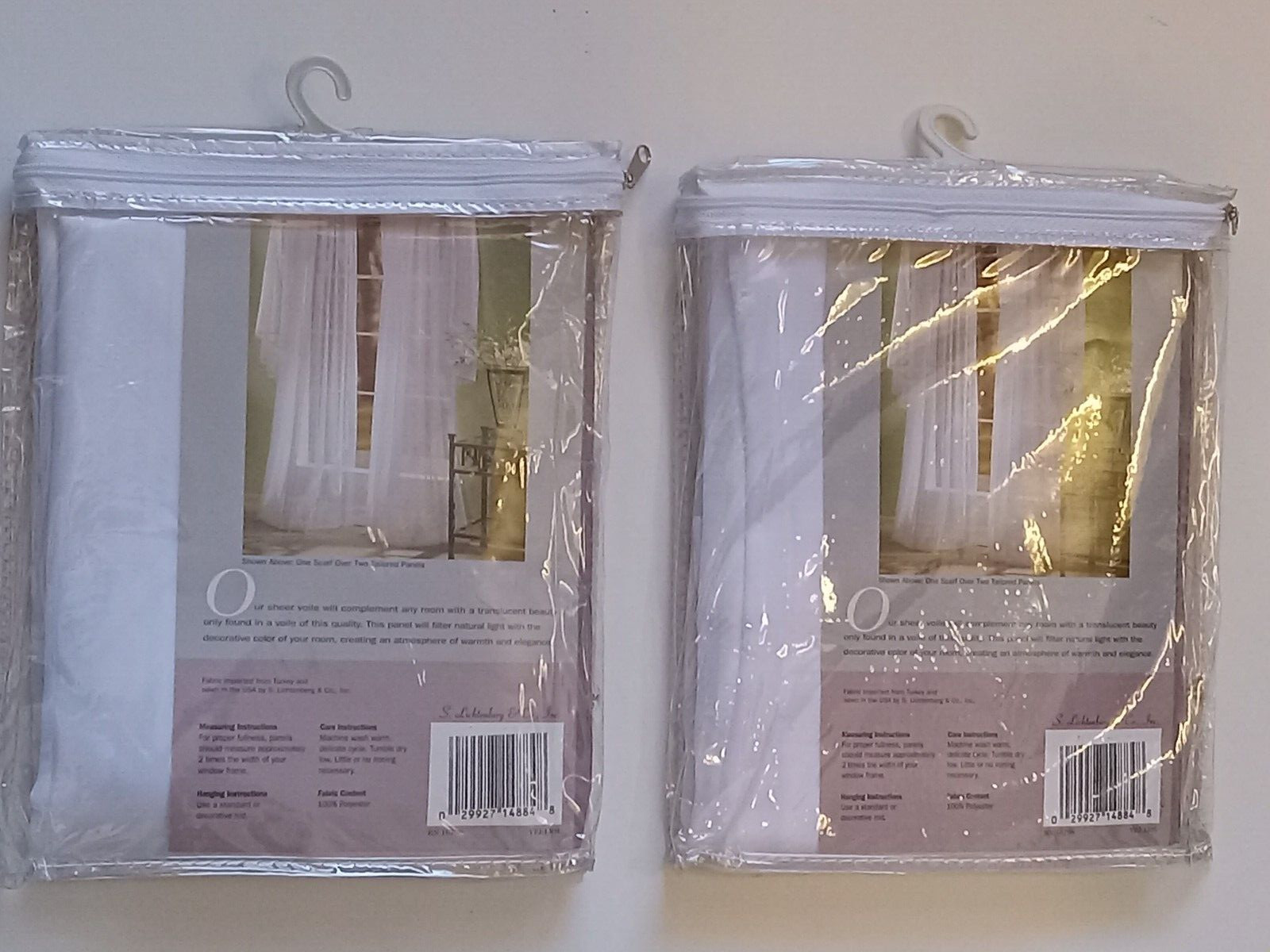 S. Lichtenberg & Co. One Sheer Panel 59″ W x 84″ L Radiance White x2 NIP