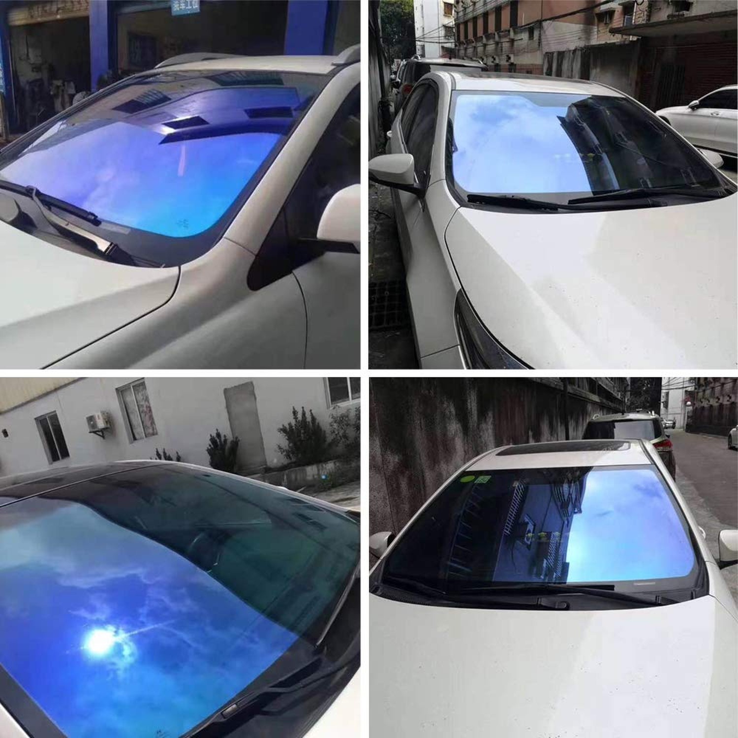 Dark Blue Chameleon Windshield Tint Car Window Foils Solar Protection Film Wi…