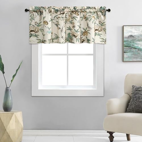 Flower Botanical Kitchen Valance, Prevent Glare 52″W x 18″L (Pack of 1) M9