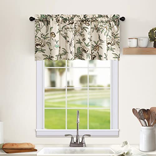 Flower Botanical Kitchen Valance, Prevent Glare 52″W x 18″L (Pack of 1) M9