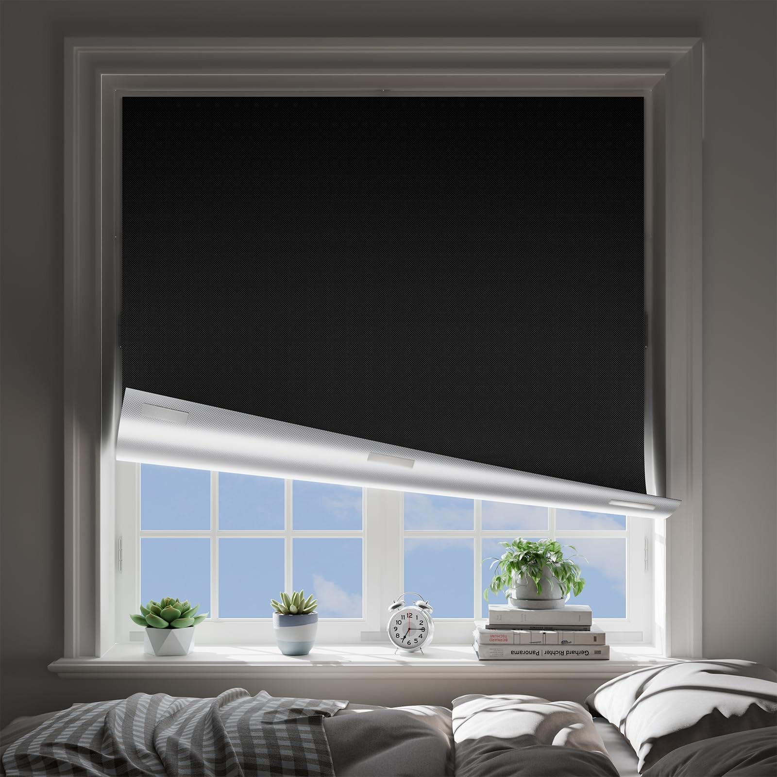 OTUOER Black Blackout Curtains 29x48in