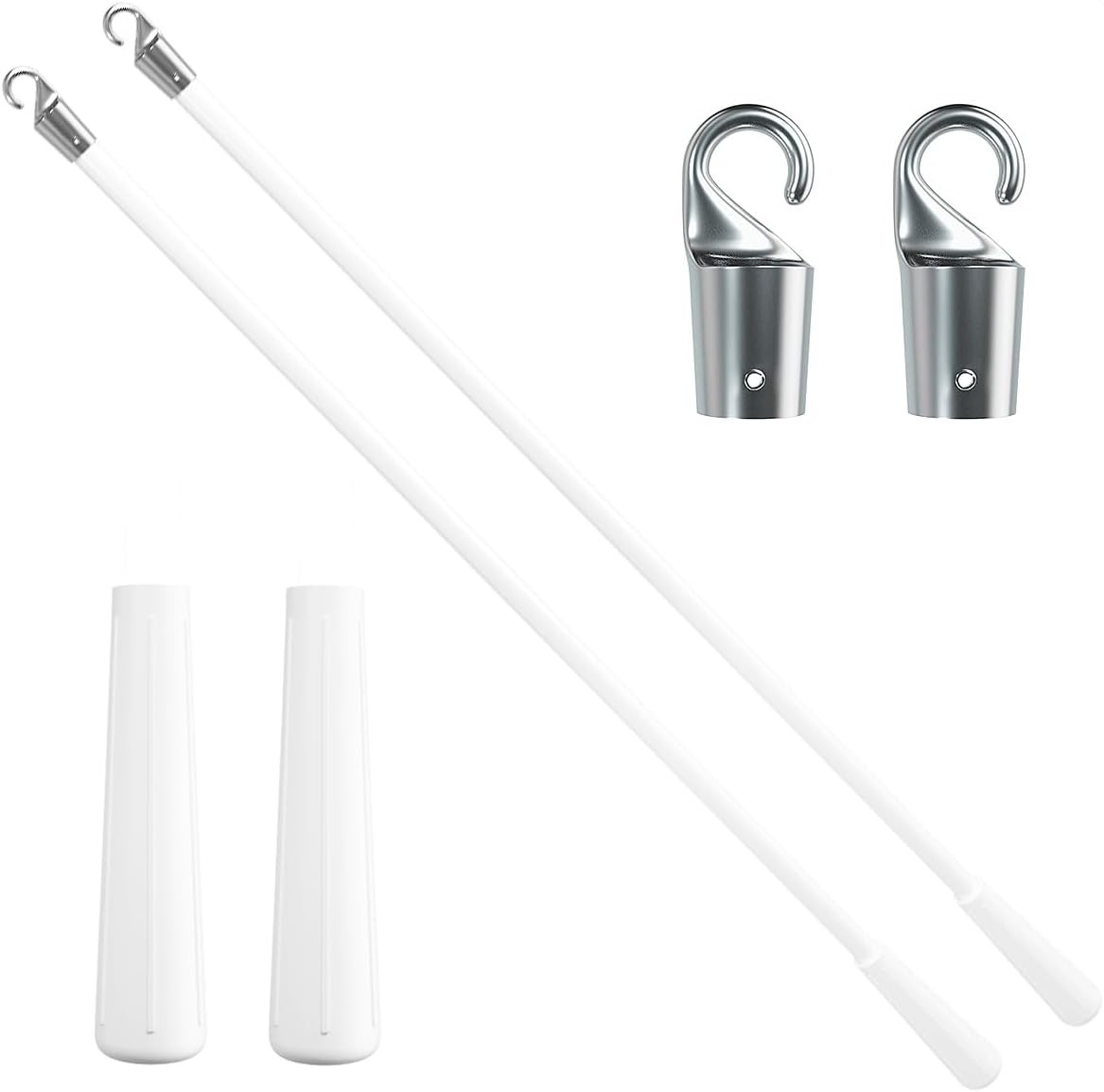 2-Pack 17″ Fiberglass Blind Tilt Wand with Hook White Vertical Blind Rod