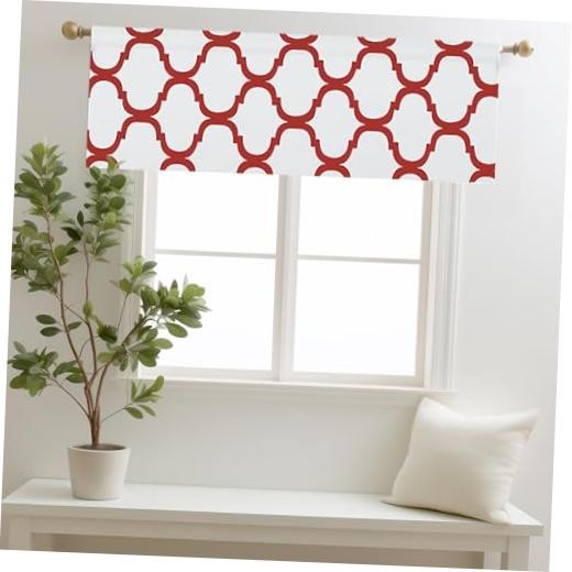Moroccan Fashion Room Darkening Rod 52″W x 18″L (Pack of 1) Off White/Red