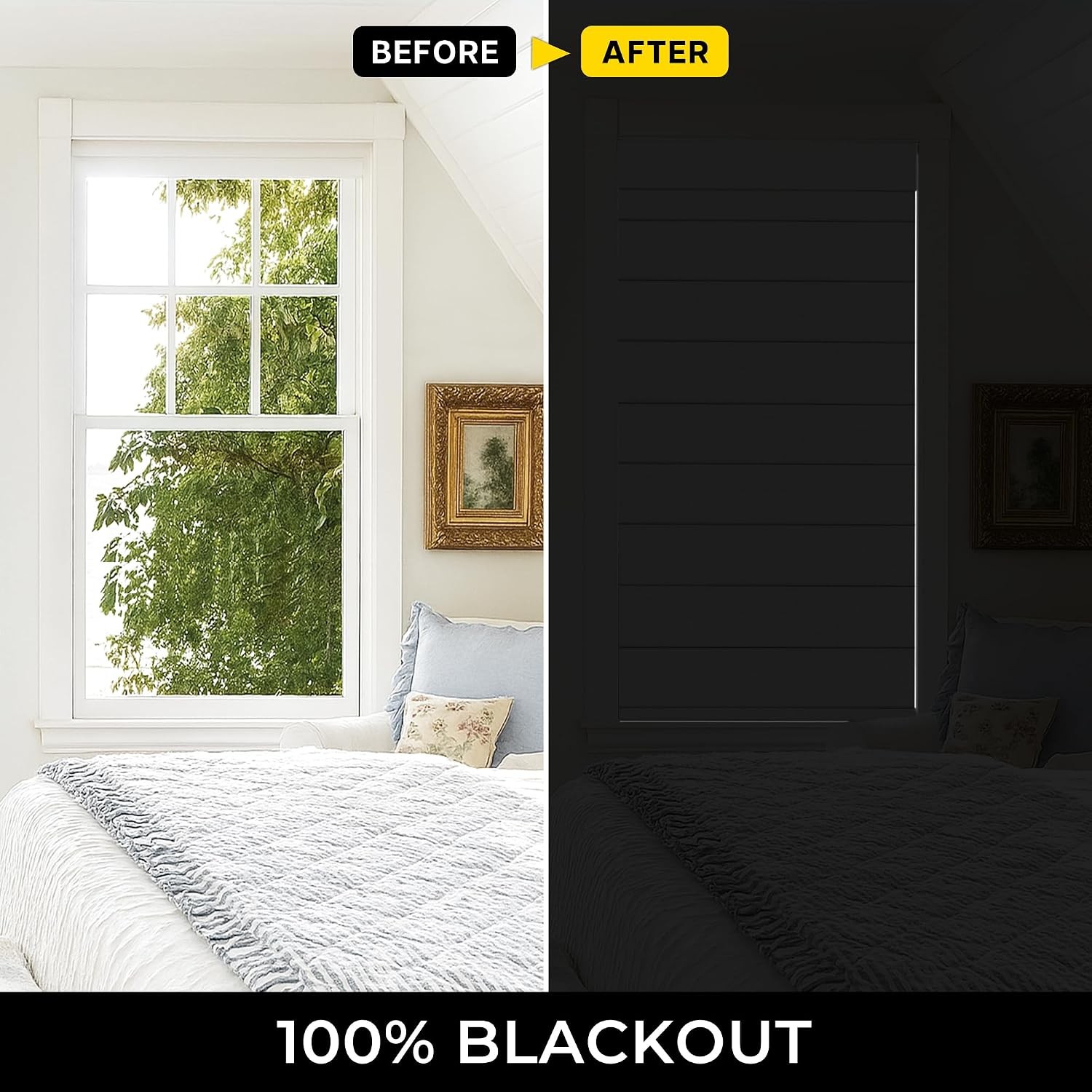 No Drill Down Bottom Up Roman Shades, 26×64in, Natural | 100% Blackout Fabric,