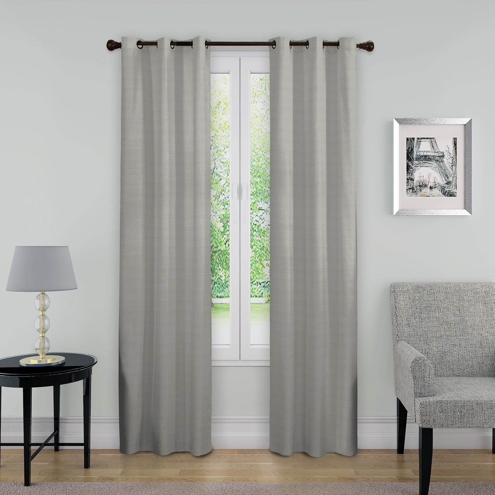 ECLIPSE Blackout Curtains for Bedroom – Nikki 40″W x 95″L (Pack of 1), Grey