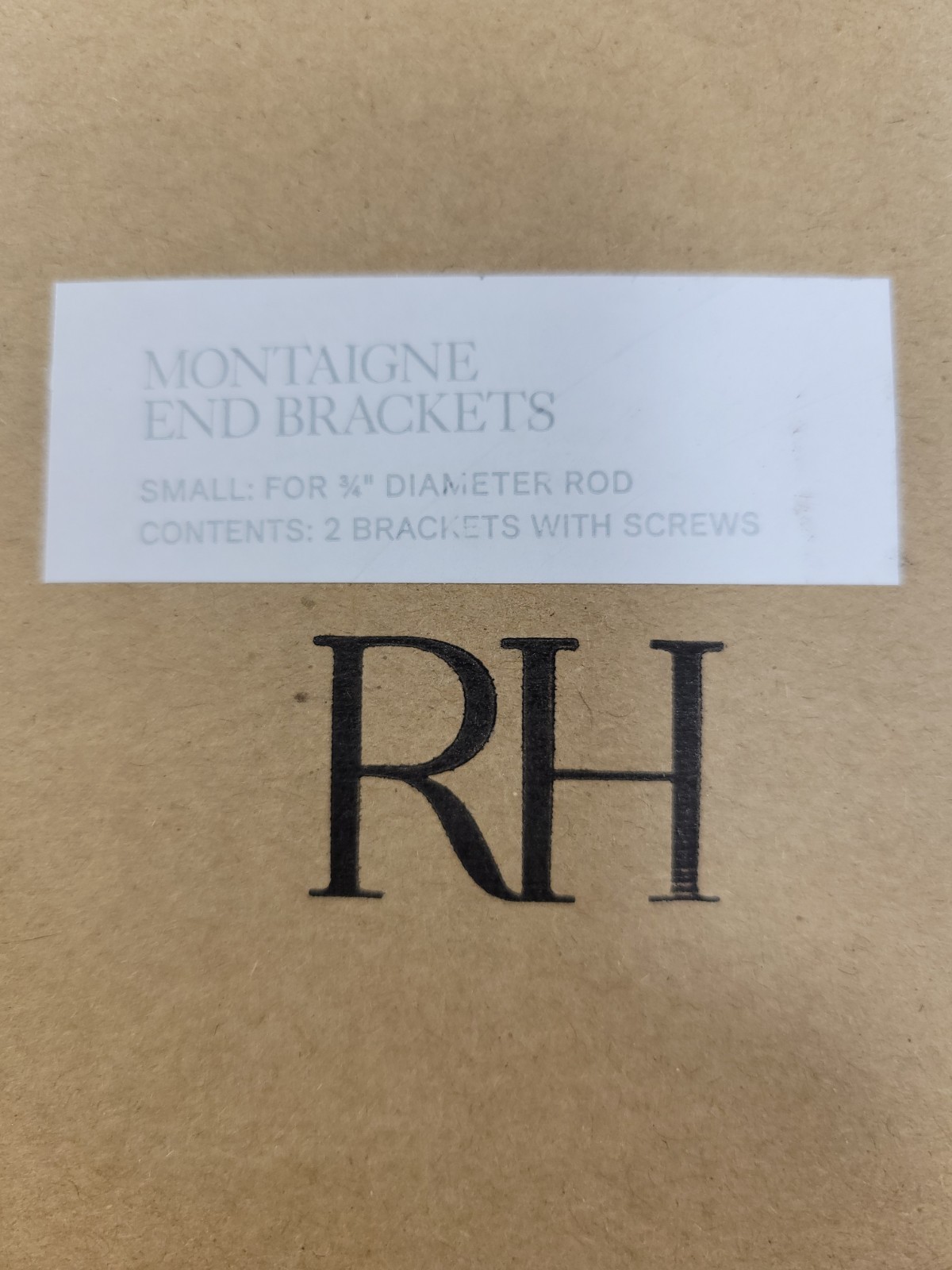 Set of 2Restoration Hardware Montaigne End Brackets Small Black for 1/4 in Rods
