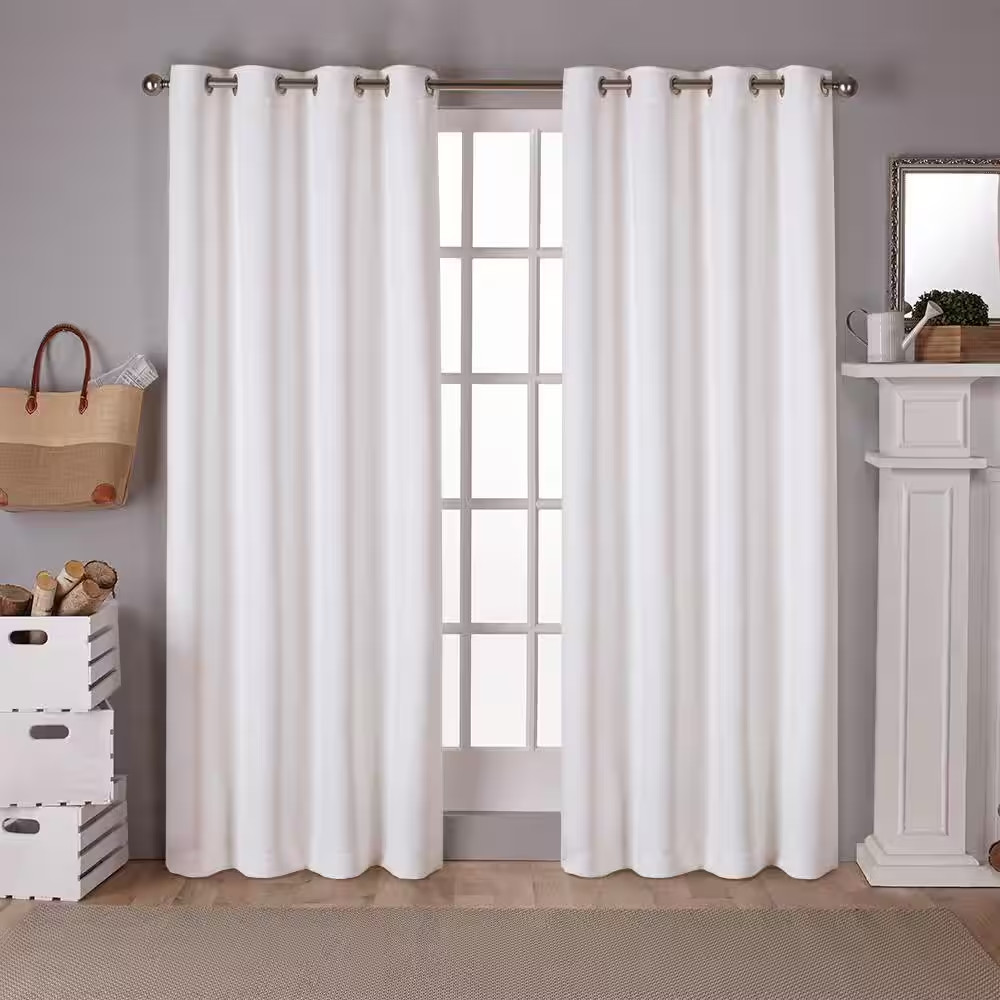 Vanilla Sateen Solid 52 In. W X 84 In. L Noise Cancelling Thermal Grommet Blacko