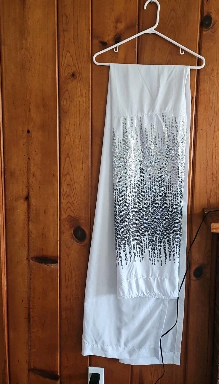 White Sequin Night Sky 2 Curtain Panels, 42″ W x 84″ L – Glam Decor