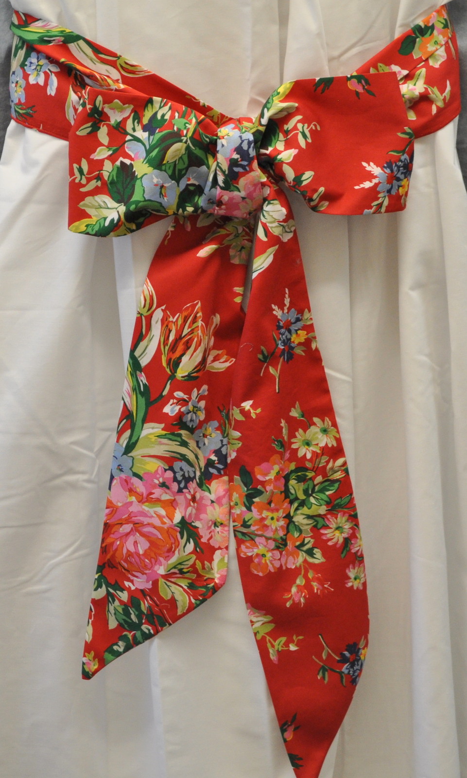 Bow Tie Backs made w Ralph Lauren Belle Harbor Red Floral Cotton Fabric 100″
