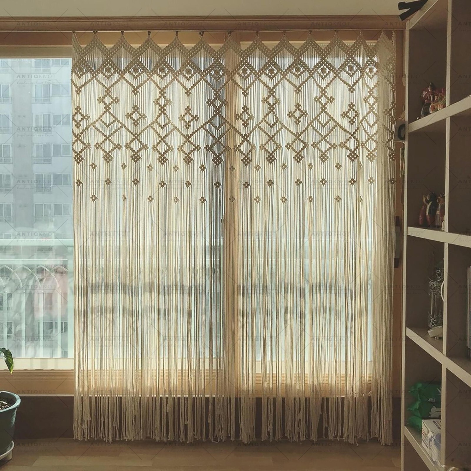 Macramé Door Curtain | Large Wedding Backdrop | Tapestry | Window curtain