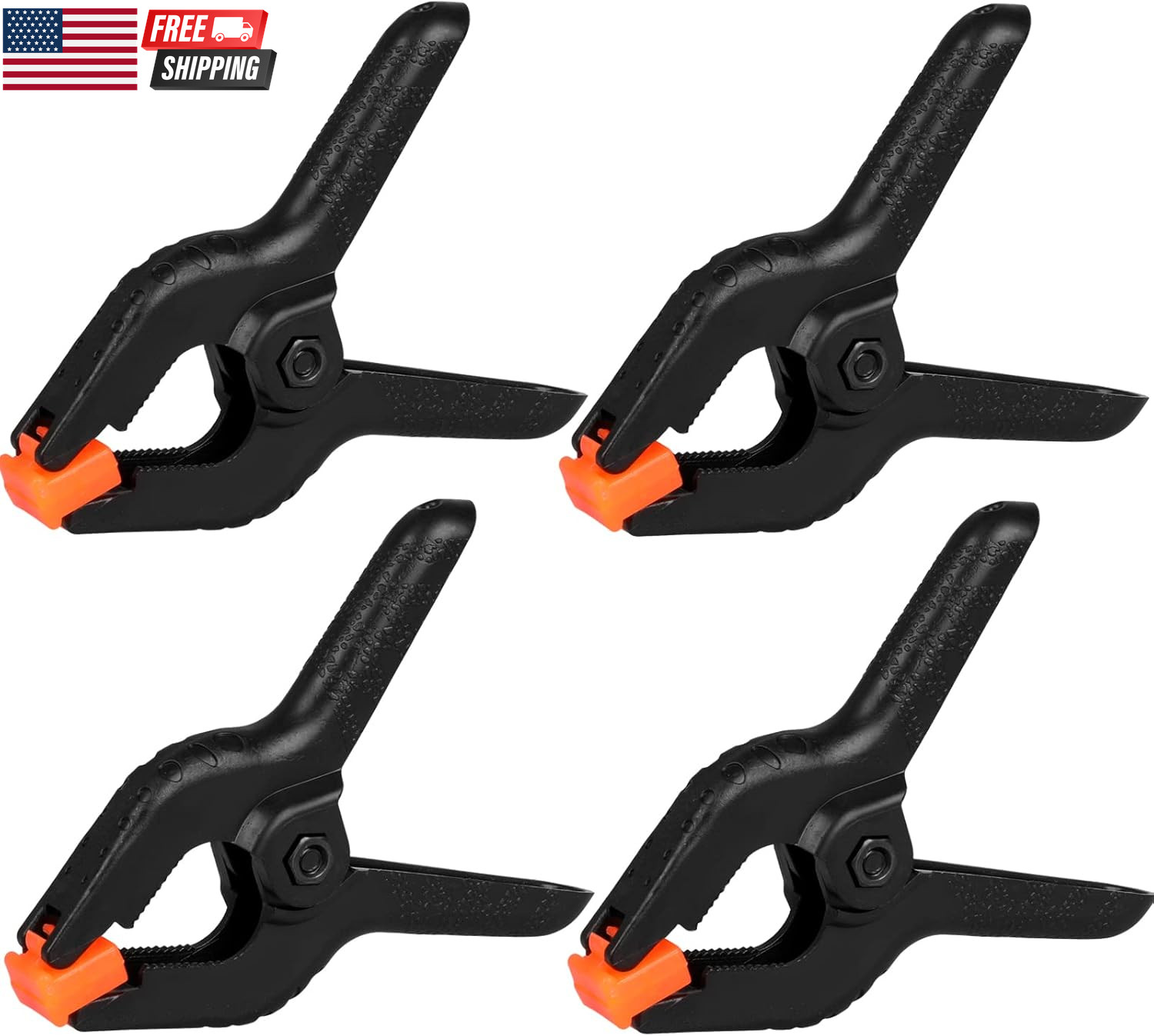 4 Pack Spring Clamps, 6Inch Plastic Clips, Backdrop Clips, Big Clamps Heavy Duty