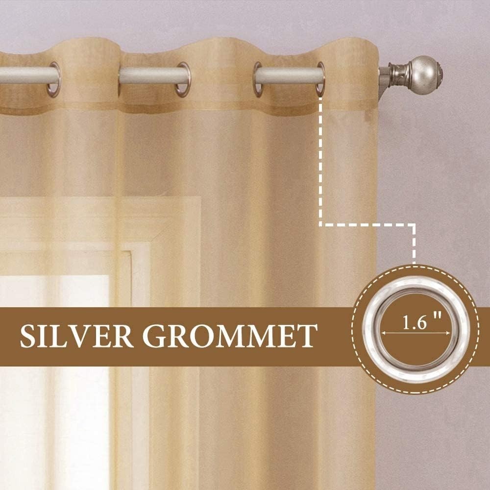 Sheer Lightweight Curtains 96 Inch Long in Taupe – Perfect for Stylish Interiors