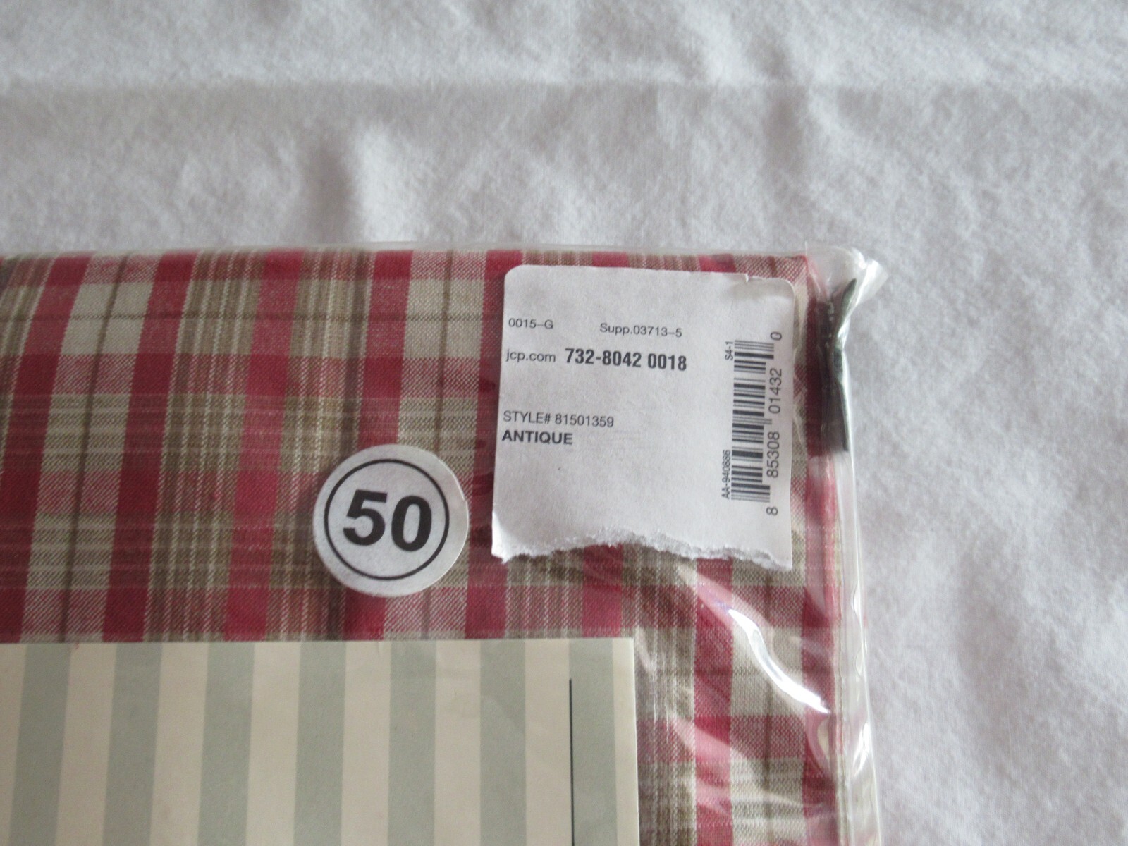 WAVERLY Amanda Valance Tea Rose Plaid Antique 79″×16″ Cotton New