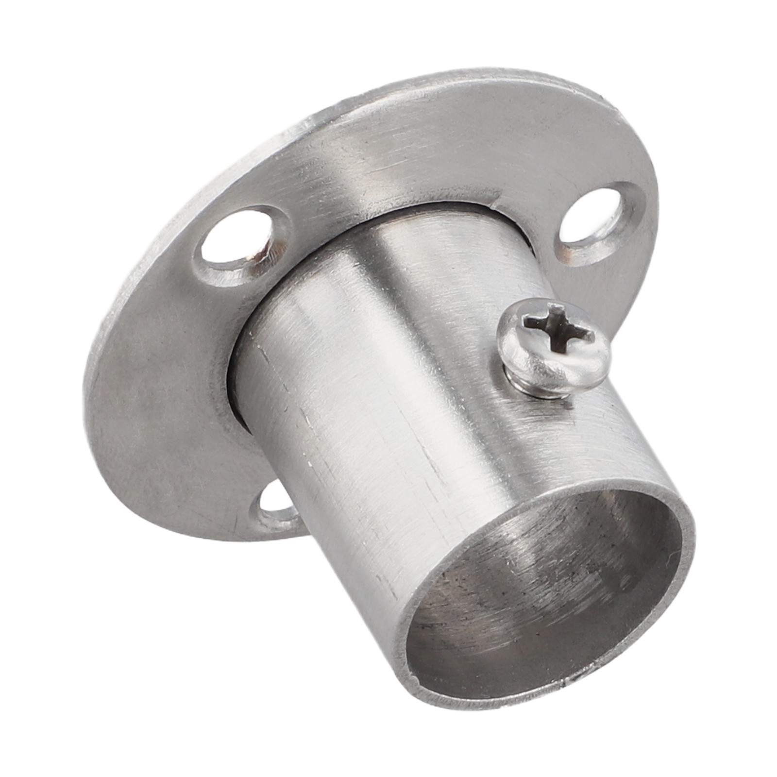 Wall Mount Flange with Locking Mechanism for Round Tubes in Polished Steel
