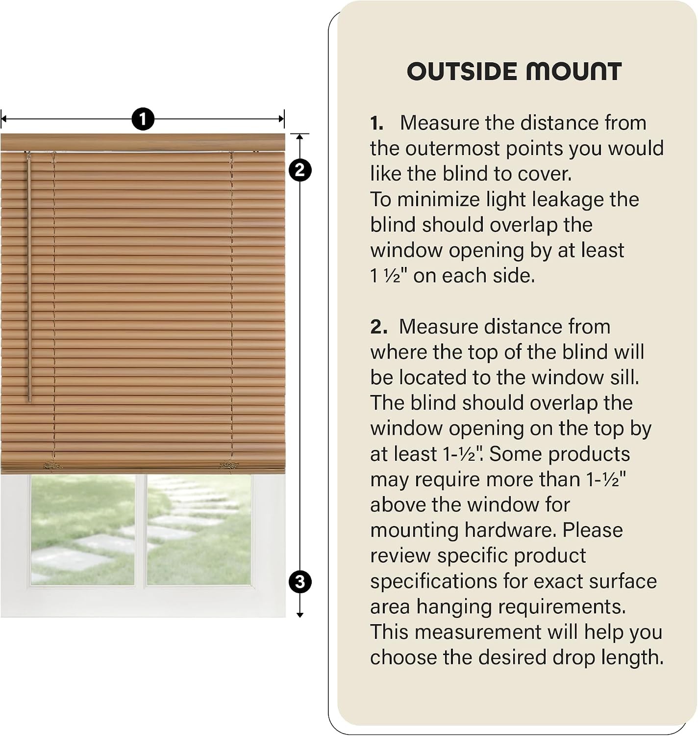 Cordless Light Filtering Mini Blind 27 Inch Width 72 Inch Length 1″ Slat Size
