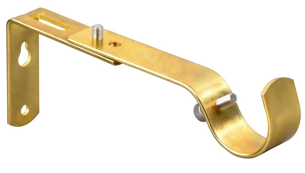 Adjustable Curtain Rod Bracket Holder for 1 or 1 1/8 Inch Rods Gold Set of 4