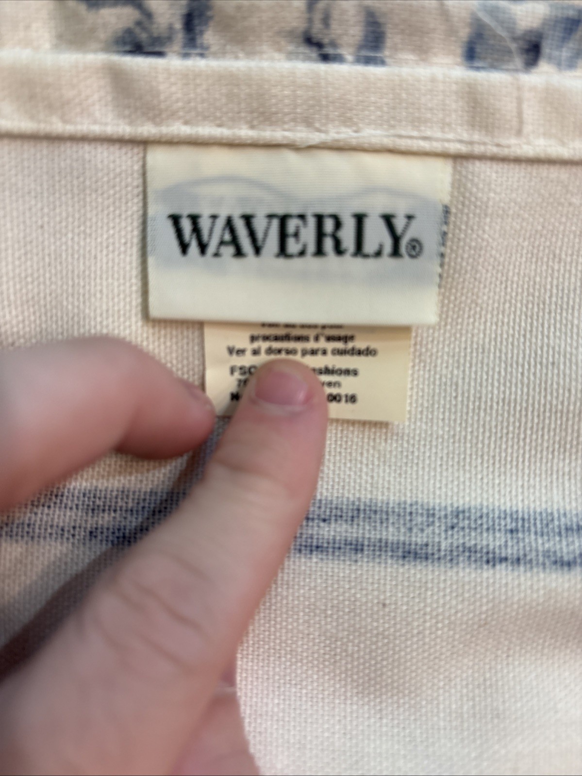 4 Vintage Waverly Window Valances Blue white floral stripe 100% Cotton 77″x17″