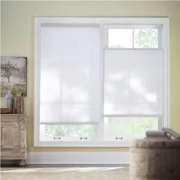 Snow Drift Cordless Light Filtering Cellular Shades – 35.25 in. W x 48 in. L
