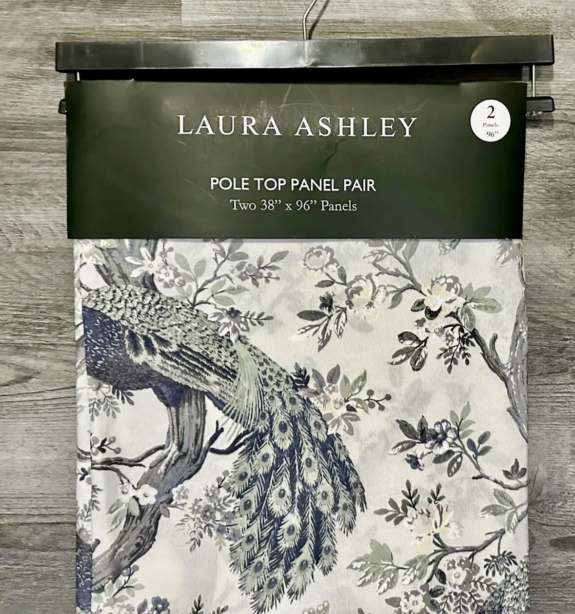 Laura Ashley Belvedere Peacock 2 PC Curtain Panel Set Turquoise 38 x 96 Curtains
