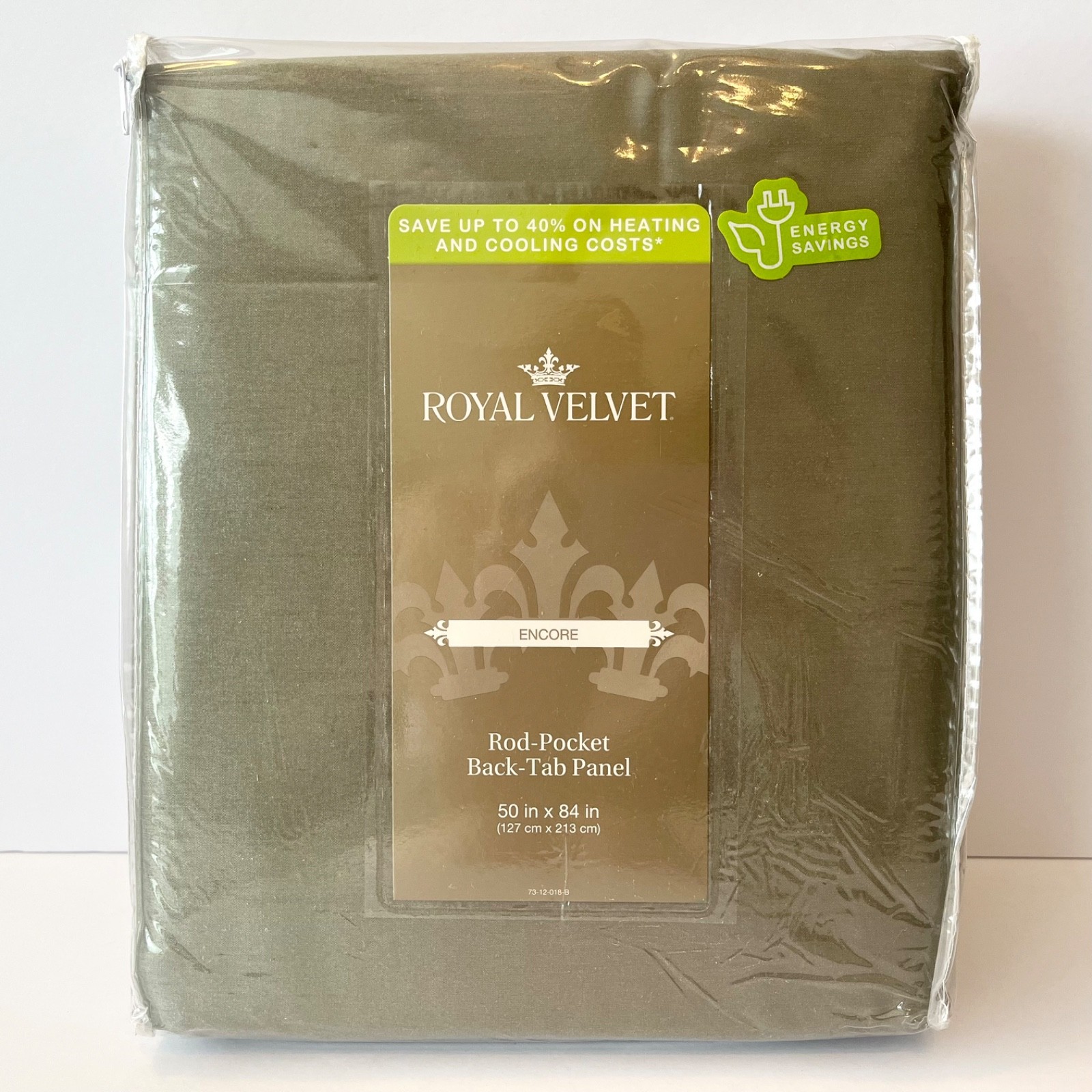Royal Velvet Encore Rod-Pocket Back-Tab Panel 50″x84″ Energy-Saving Curtain