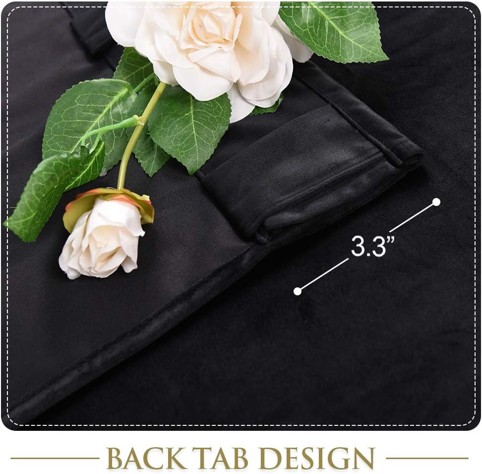 StangH Black Backdrop Curtains 96 inches Long – Thermal Insulated Velvet Drapes