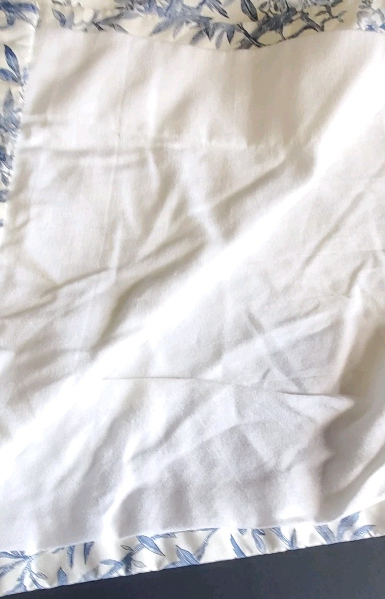 Custom Made Pinch Pleated Lined Drapes Blue/White Birds 2 Panels Ea *18″x 97″*