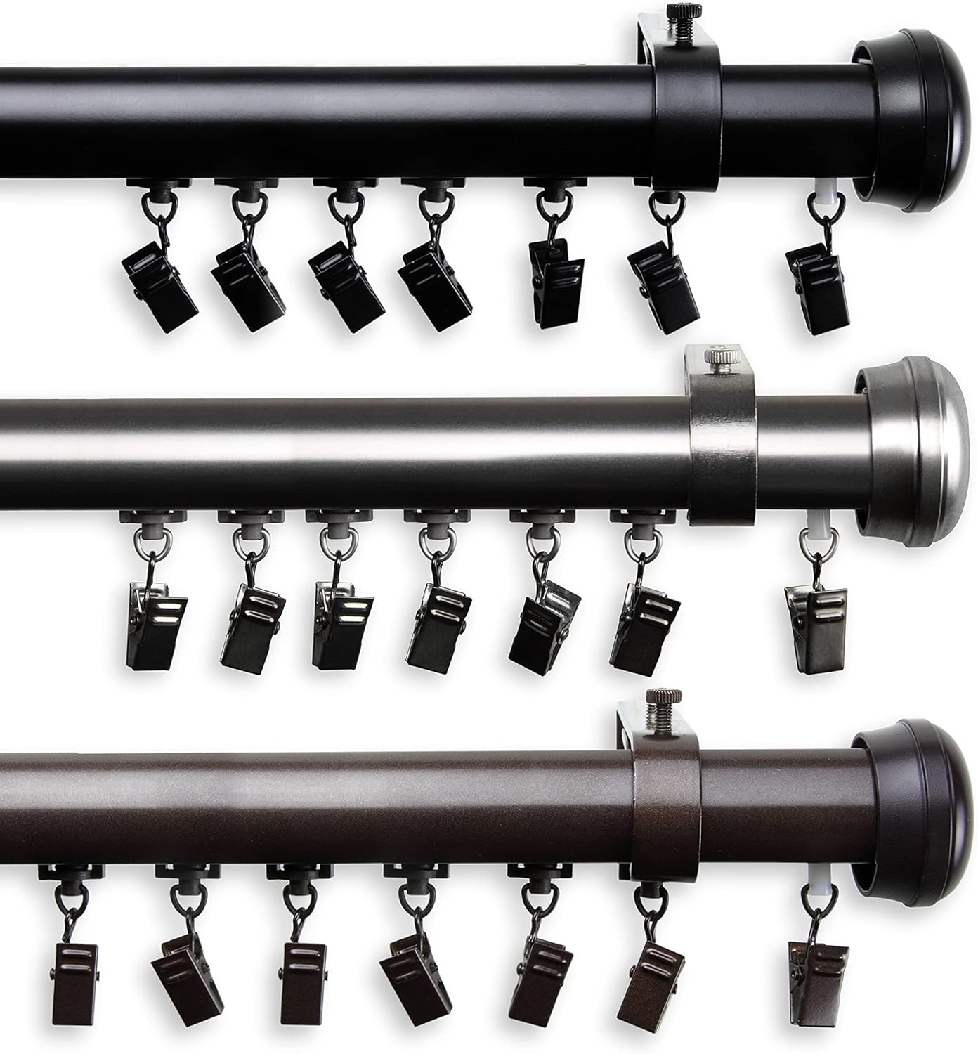 Mango Black Cordless Traverse Rod 86-120 Inch for Elegant Window Treatment