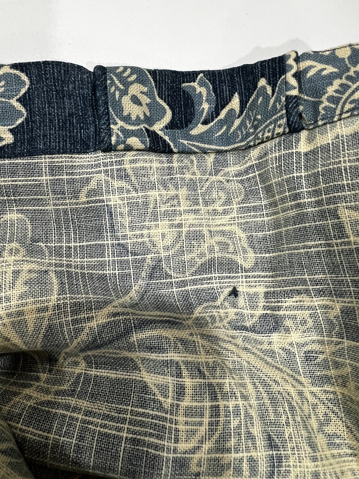 Waverly Home Classics Blue Indigo Indian Print Euc 84 X 42 Cotton Two Panels