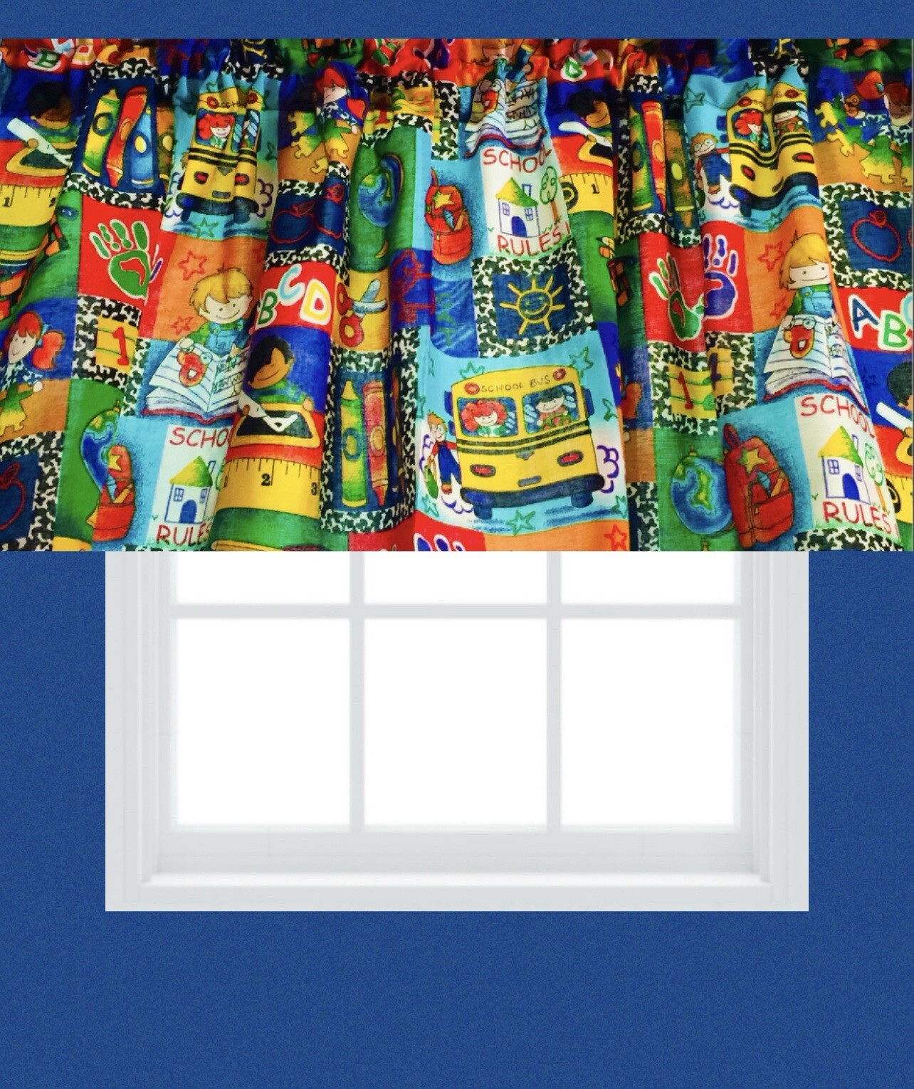 Classroom Valance School Bus Teacher Decor 42″W x 14″L Colorful Free Shipping