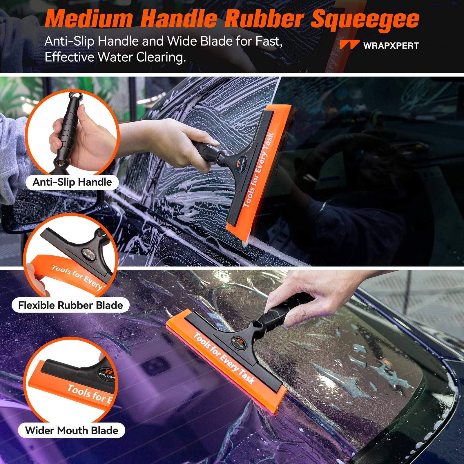 Car Window Tint Tools Kit Vinyl Wrap Squeegee Felt Long Handle Film Installation