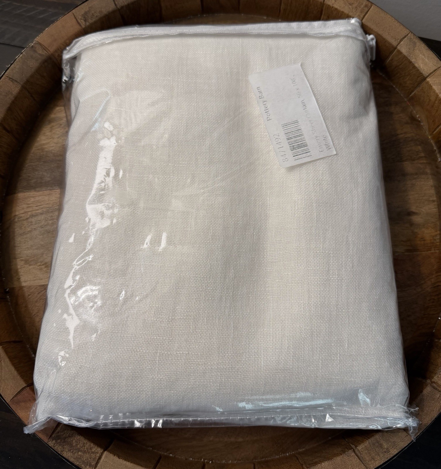 Pottery Barn 3-In-1 Pole Top Emery Sheer Curtain 50″ x 108″ White NEW