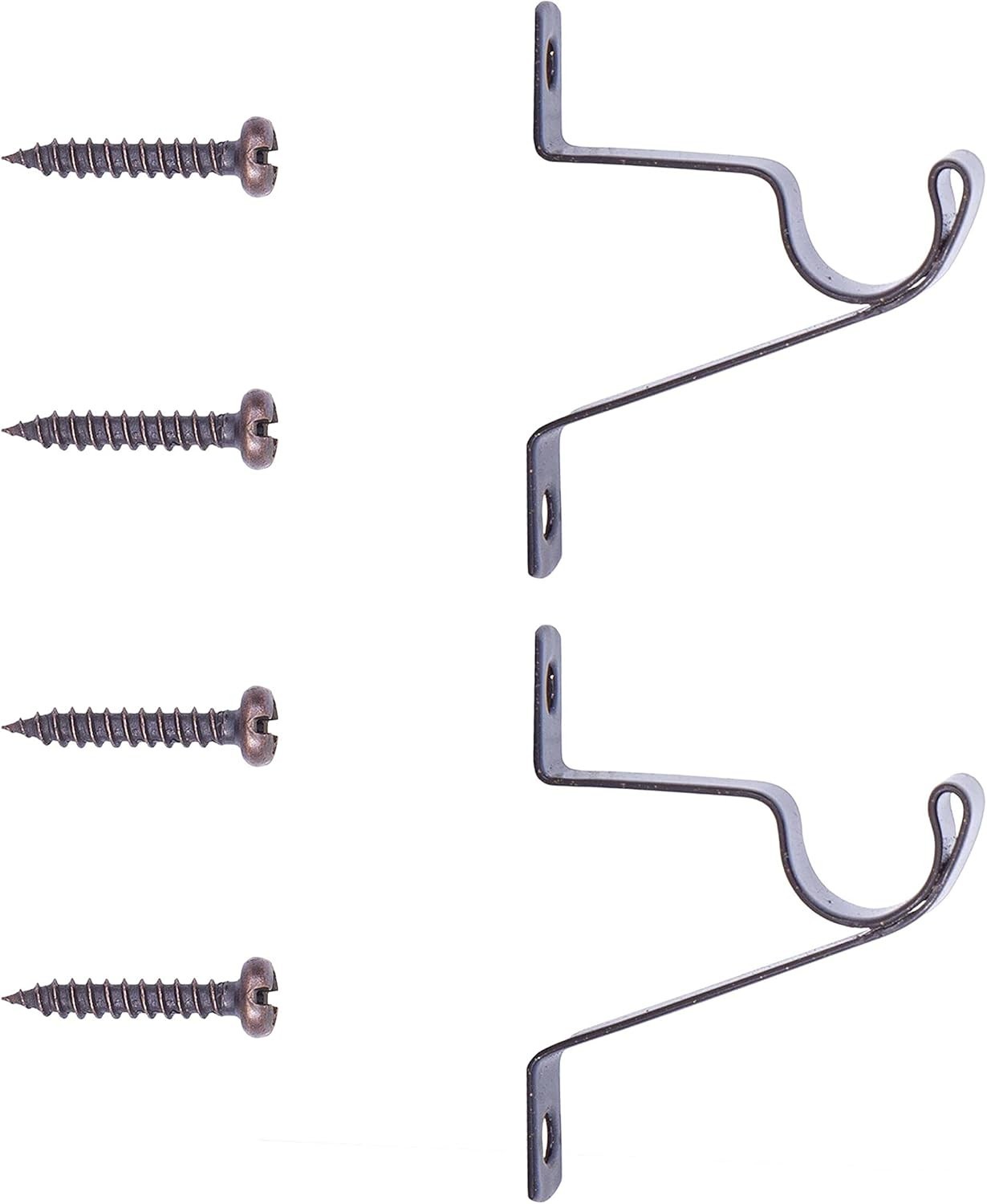 28-48 in. Adjustable Petite Café Curtain Rod, 2-Pack, 7/16 in. Diameter, Bronze