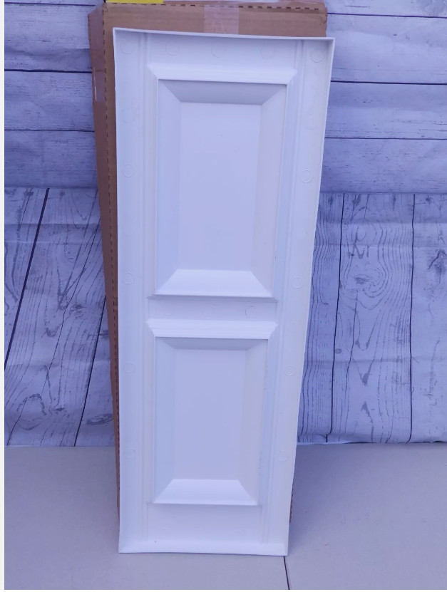 12″ x 39″ PLYGEM Raised Panel Board Window Shutters Pair In White Polypropylene