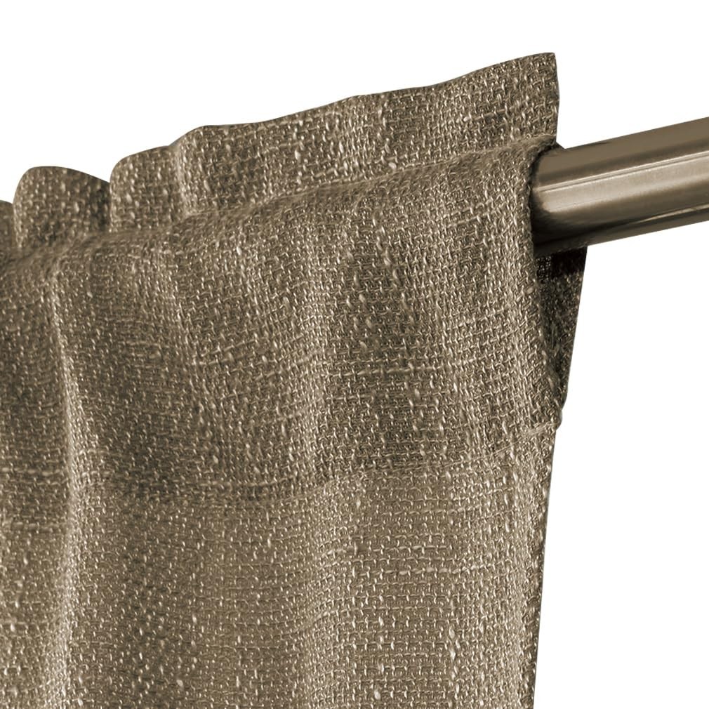 Valea Home Soft Burlap Look Swag Curtains Rustic Natural Rod Pocket Kitchen Vala