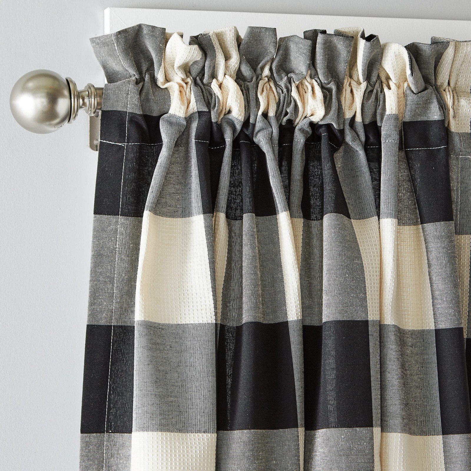 Grandin Curtain Panel, 40 x 84, Black/Natural