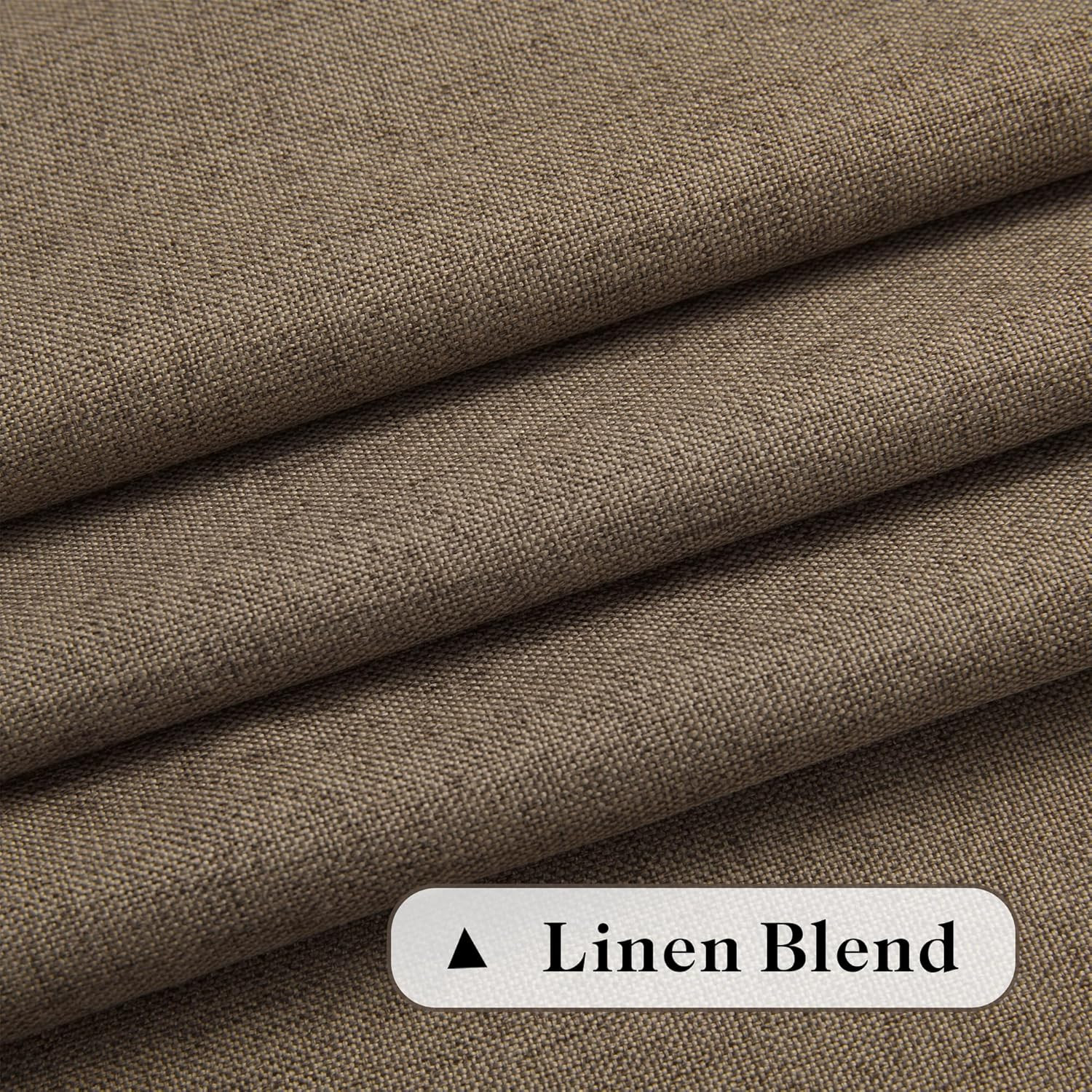 Natural Linen Blended Curtains – Back Tab Window Treatments Panels Drapes for Li