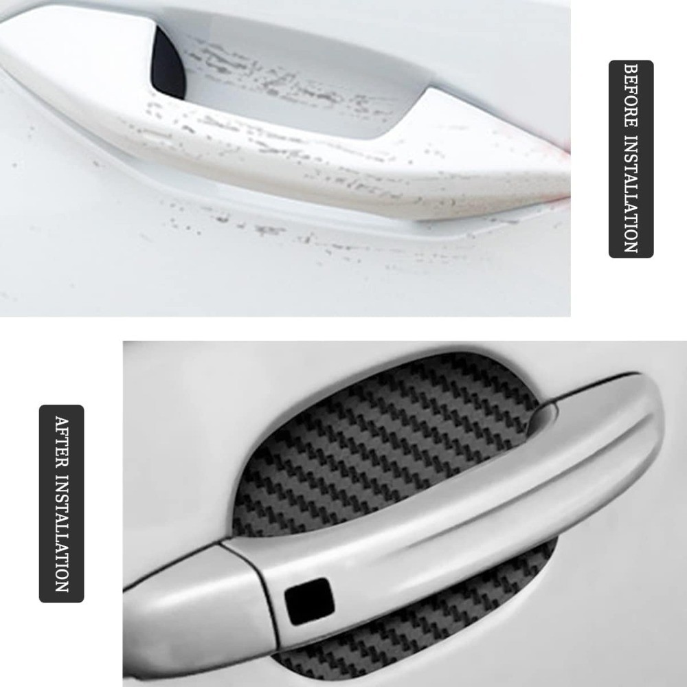 Carbon Fiber Car Door Cup Protector Anti-Scratches Door Handle Protective Film