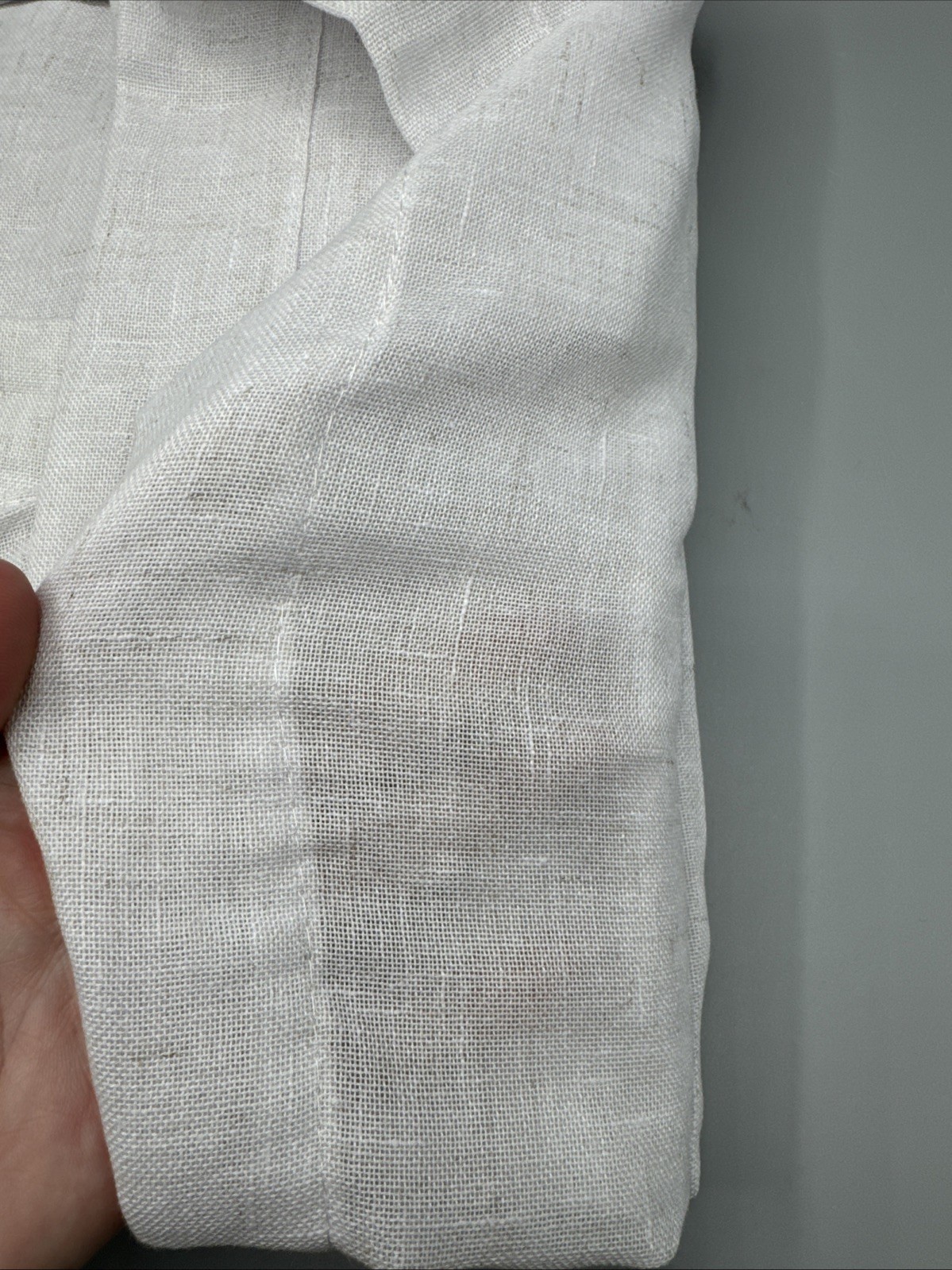 Natural Effect Extra Long Linen Curtain Panels Heathered White 52”x108”