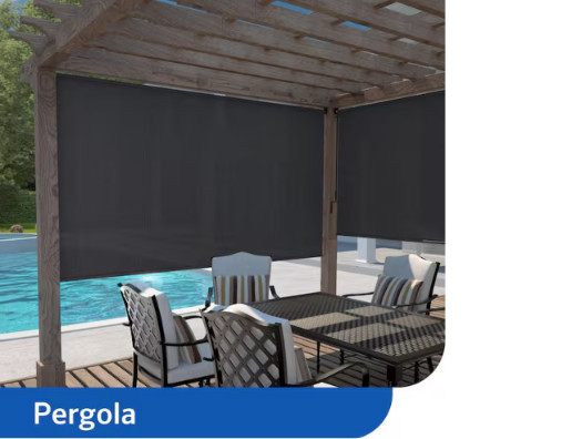 Montecito Exterior Roller Shade Cordless UV Blocking Fade Resistant Choose Size