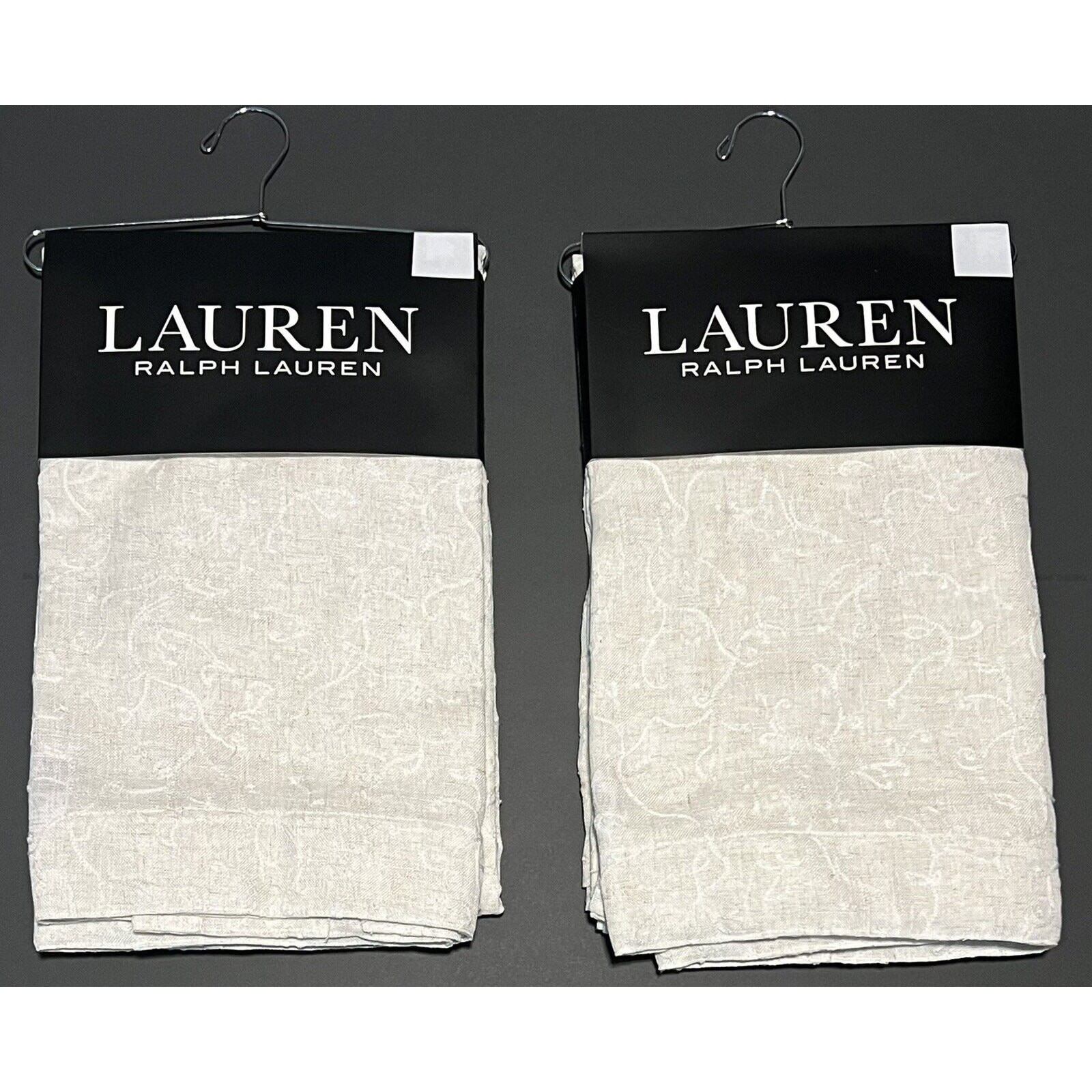 4 Ralph Lauren FALLBROOK Window Curtain Panels 54 x 96” 2 Pckgs 5% Linen