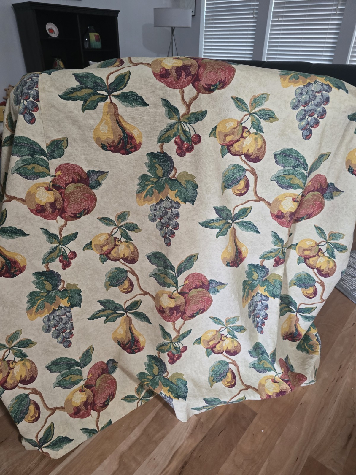 Set of 4 Extra-wide Custom Fruit Print Drapery Panels – Heavy Decorator Fabric