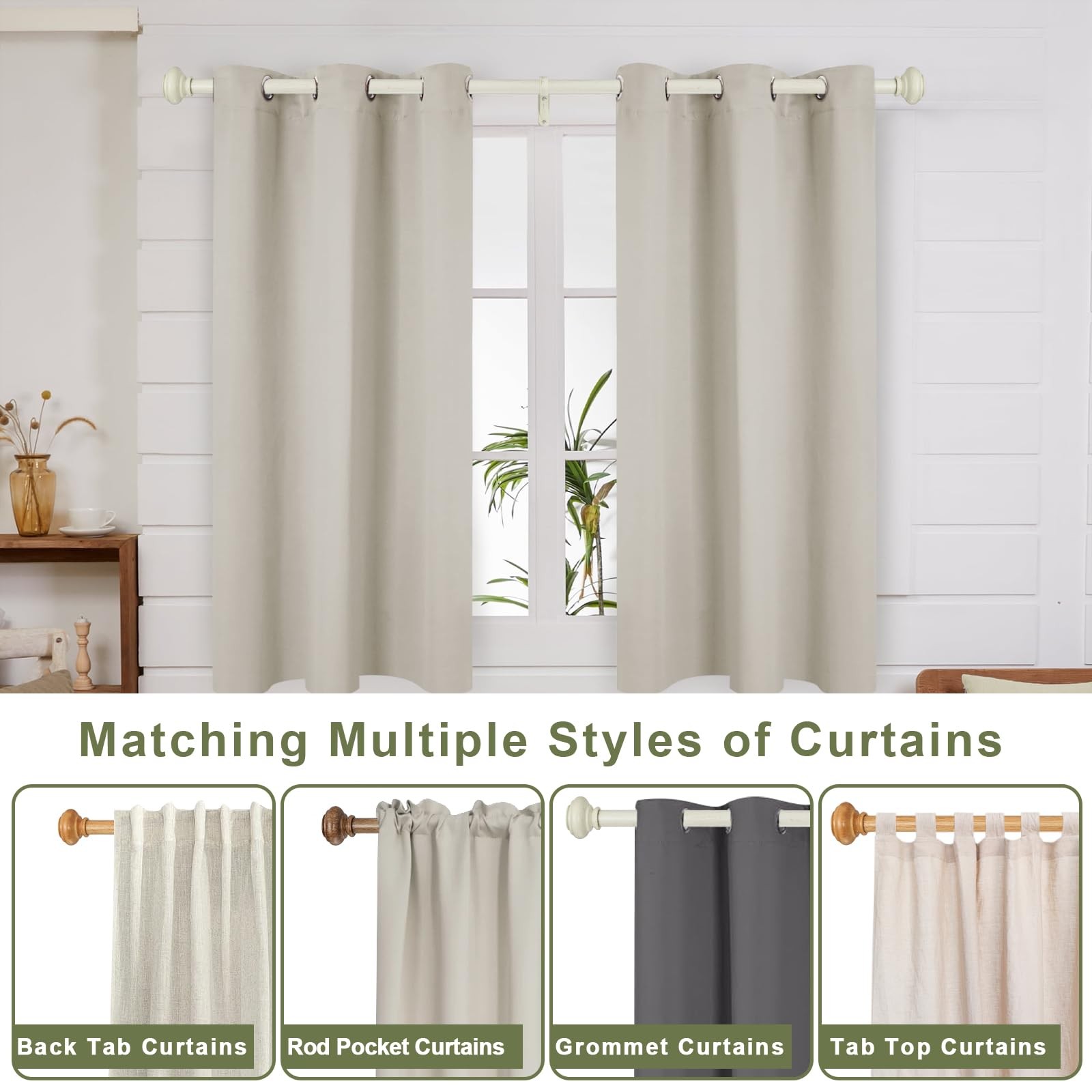 36-72 Inches Curtain Rods For Window Vimayta 1 Inch Diameter Drapery Rod Resin