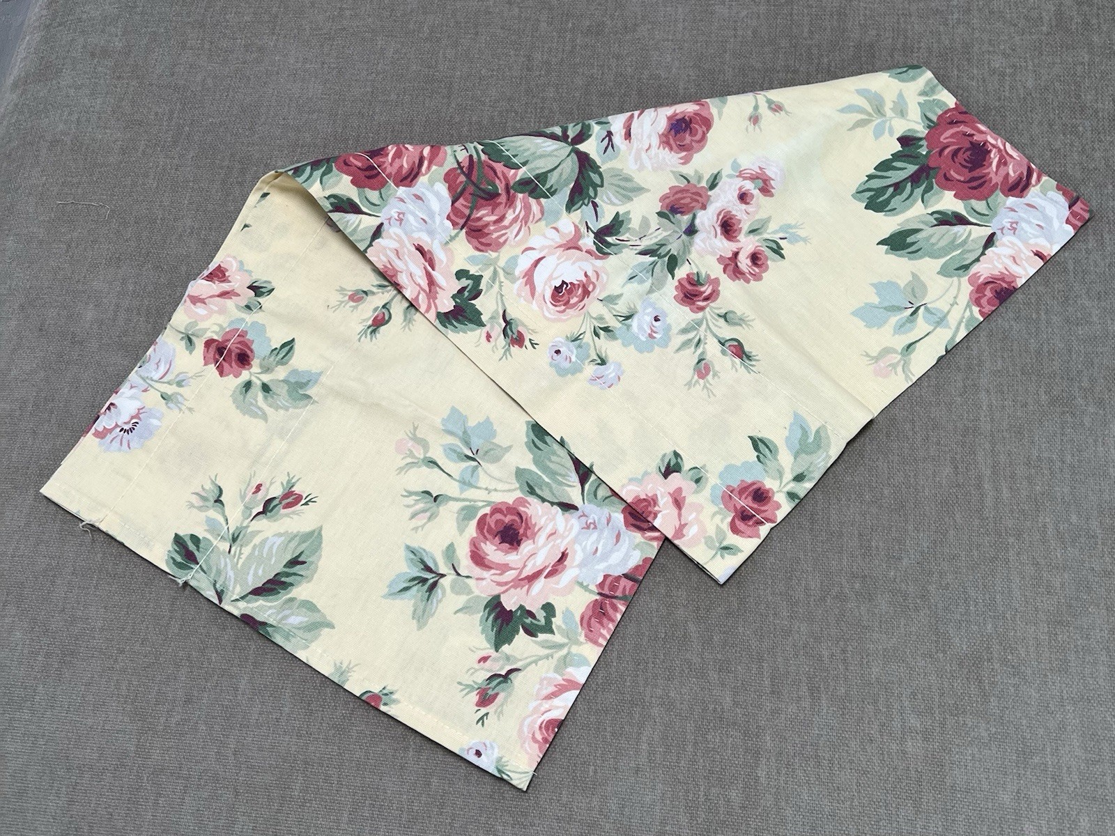 Vtg Martha Stewart Window Valance Panel Cottagecore Granny Cabbage Rose 57×14.5”